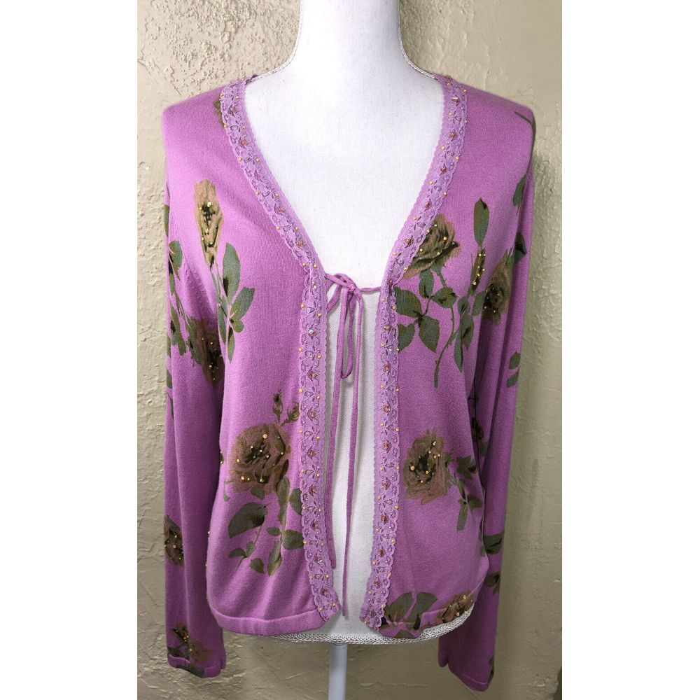 Vertigo Paris Women's XL Long Sleeve‎ Drape Front Cardigan Sweater